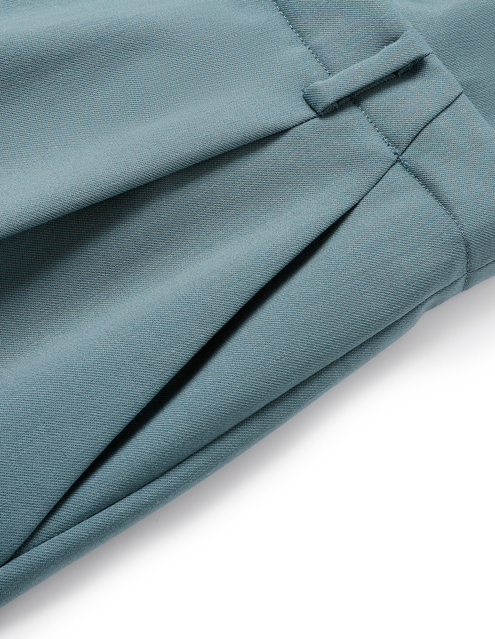 MARYLING Mist Blue Deep V Shirt Collar Wide Leg Jumpsuit