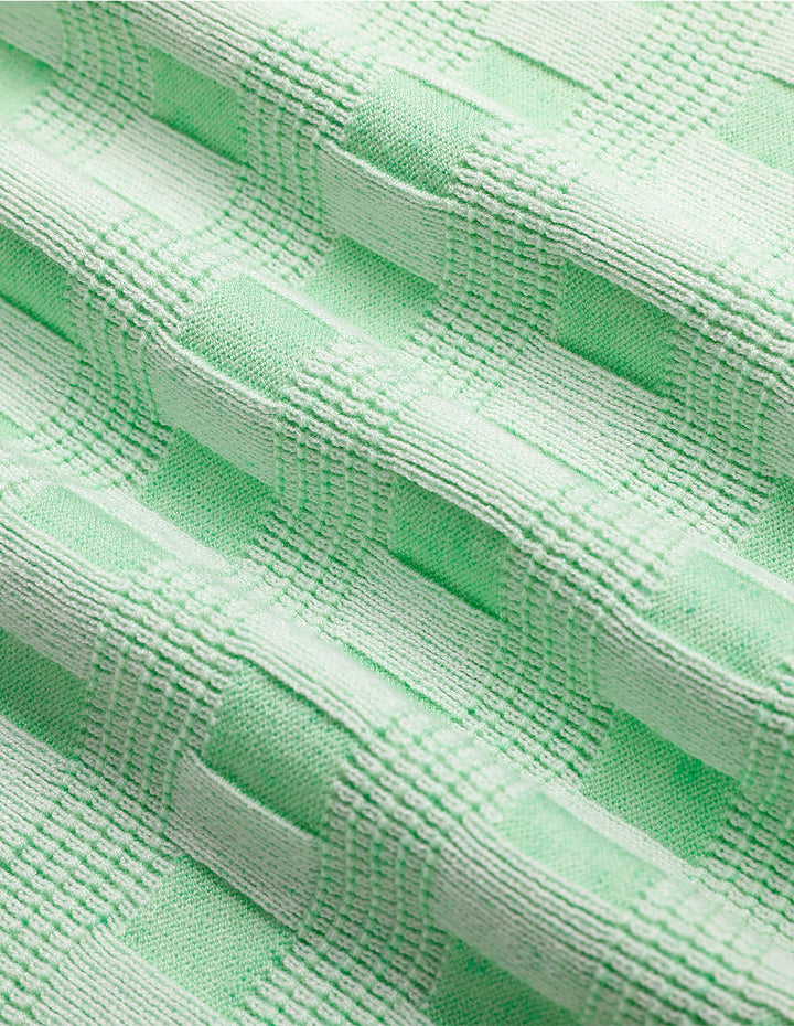 MARYLING Plaid Knit T-Shirt