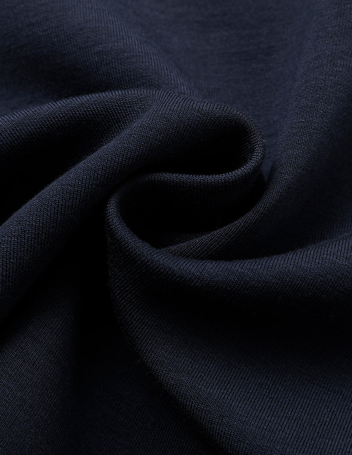 MARYLING Peaked Lapel Double-Breasted Navy Knit Short Jacket