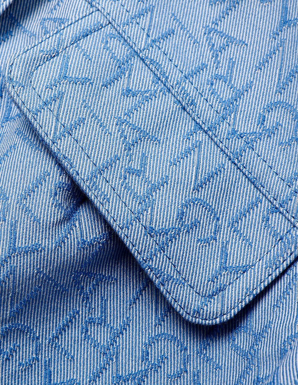 MARYLING Logo Jacquard Denim Short Jacket