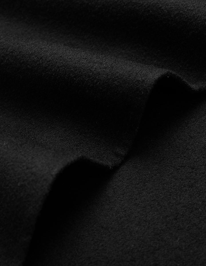 MARYLING V-Neck Double-Sided Tweed Mid-Length Silk Wool Coat