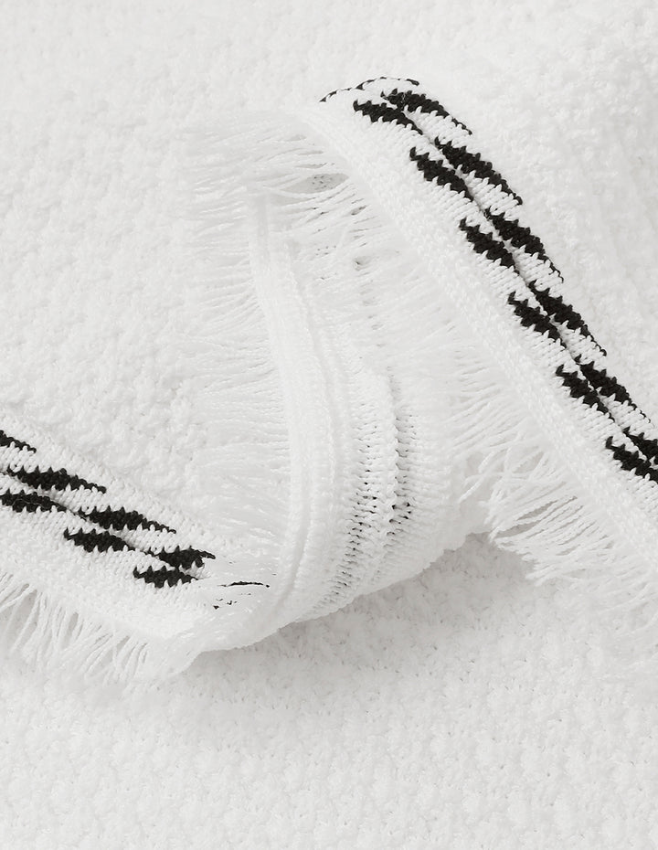 MARYLING Contrast Lace Tassel Detail Knitted Skirt