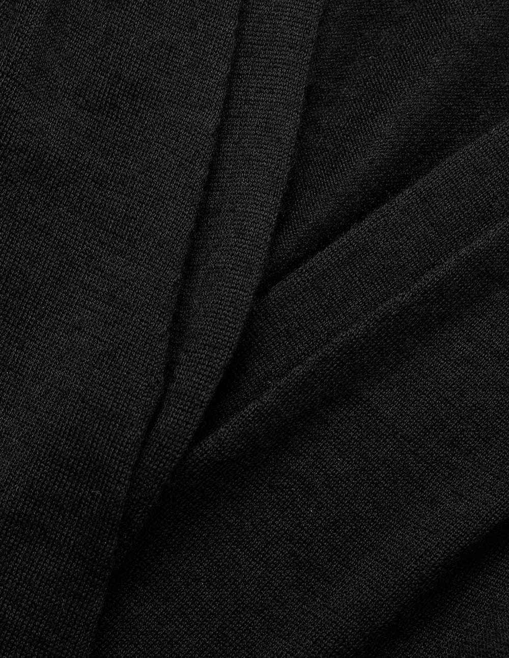 MARYLING Black V-Neck Hem Waisted Thin Knitted Pullover