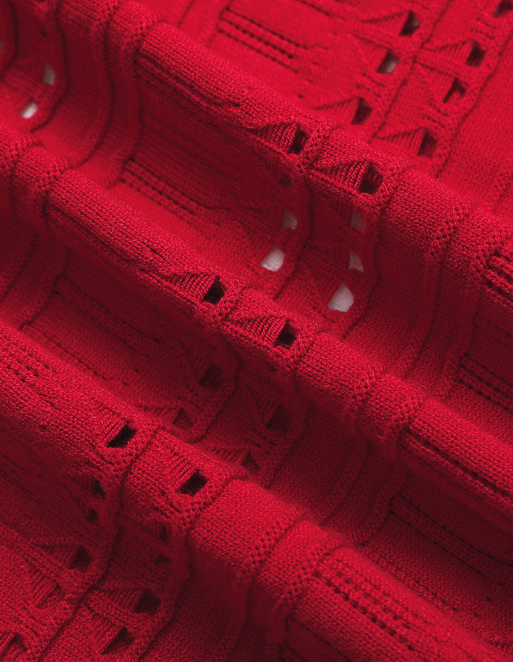 MARYLING Contrast Colour V-Neck Knitted Sweater