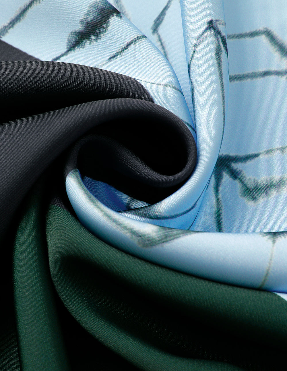 MARYLING High-Neck Shoulder-Cutout Puff-Sleeve Printed Patchwork Knitted Midi Dress