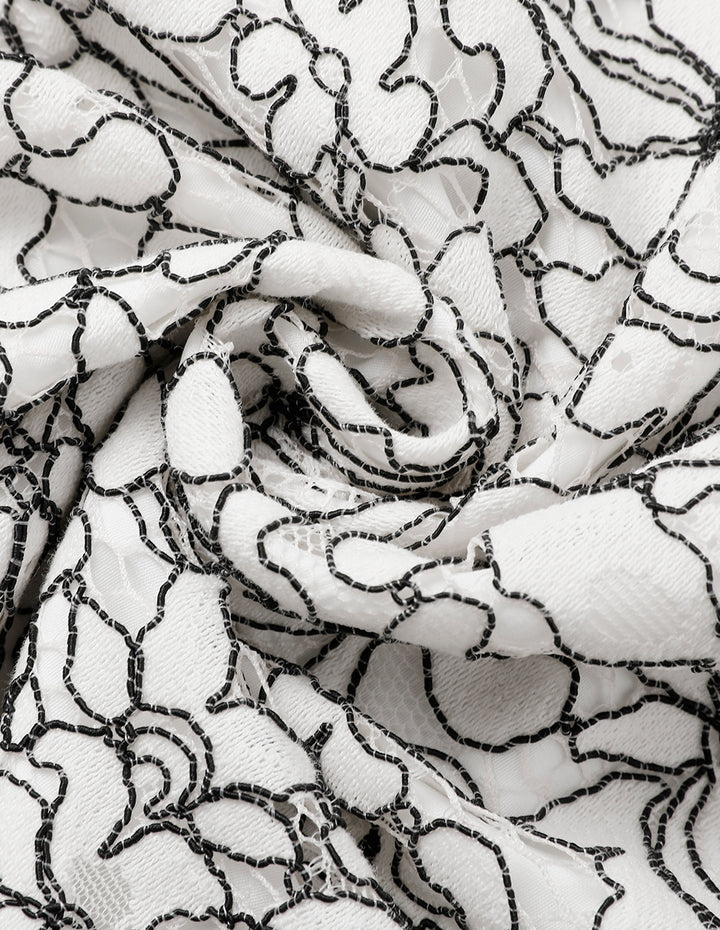 MARYLING Contrast Color Lace Fishtail Skirt