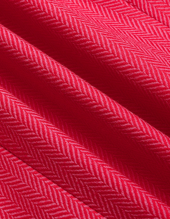 MARYLING Red Herringbone Single-Breasted Wool Jacket