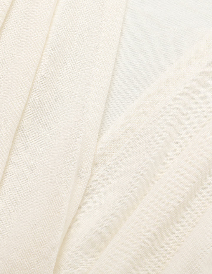 MARYLING V-Neck Long-Sleeved Ruched high-Waist Stretch Wool Knit Pullover