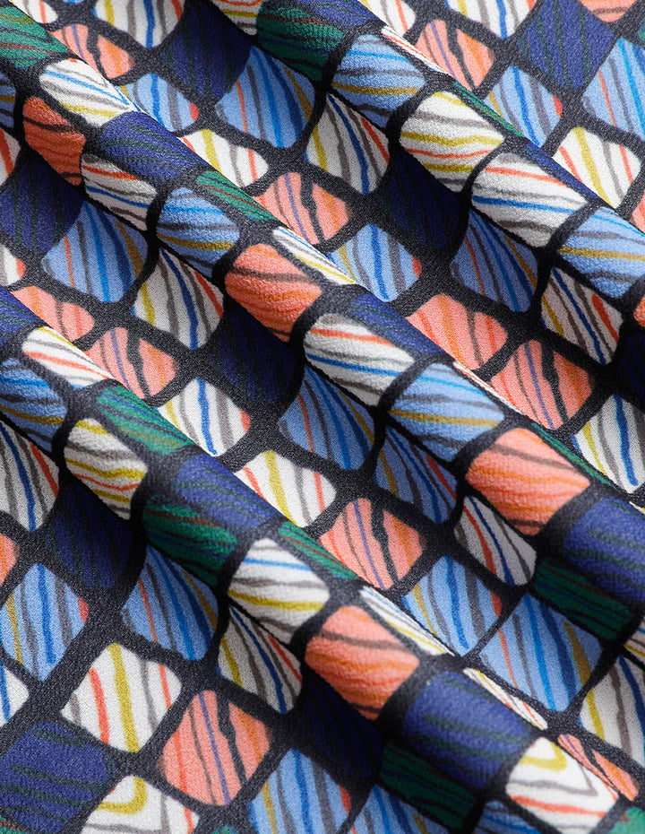 MARYLING V-Neck Strappy Plaid Print Dress