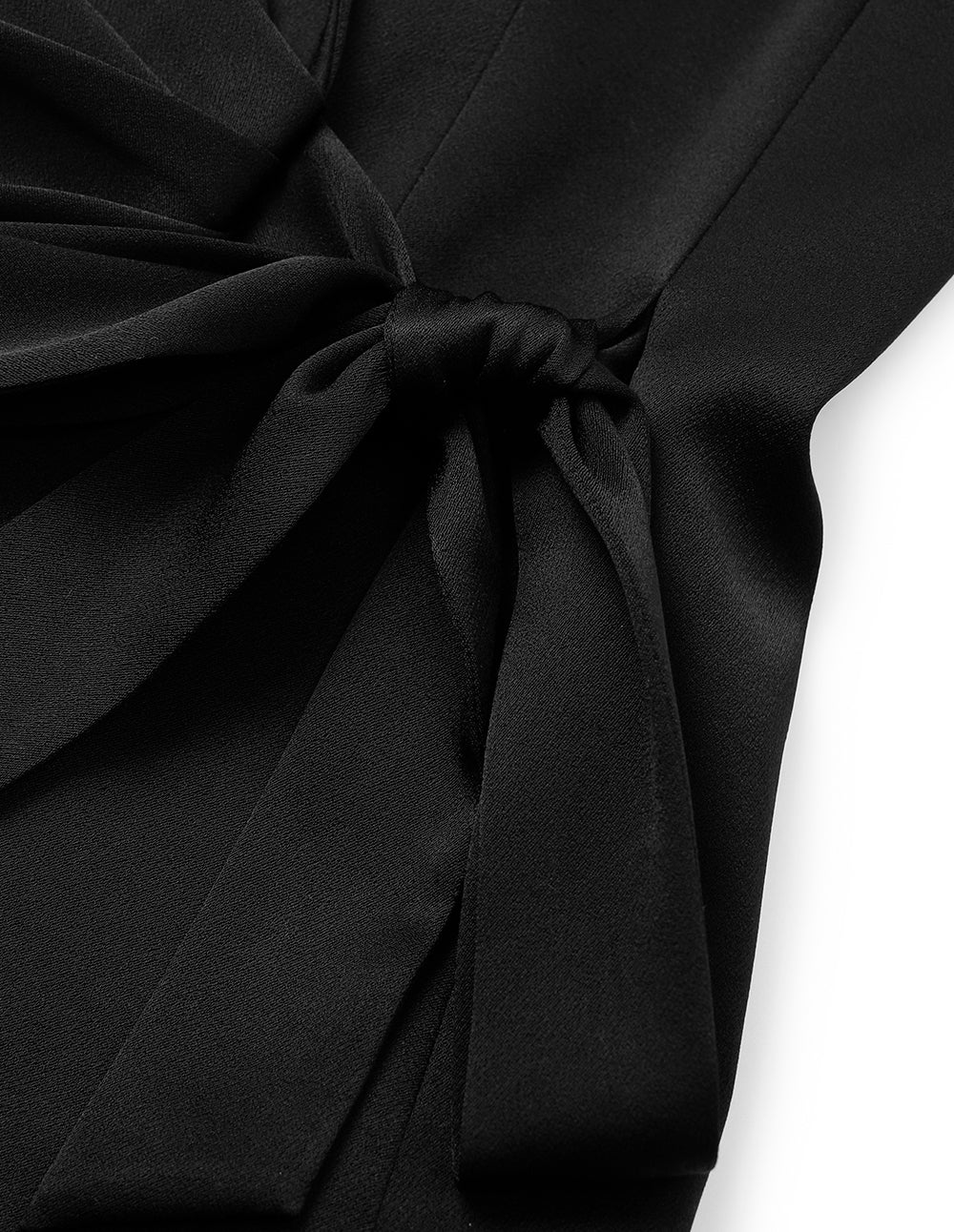 MARYLING Lapel Tie-Tie 3/4 Sleeves Patchwork Wrap Blazer