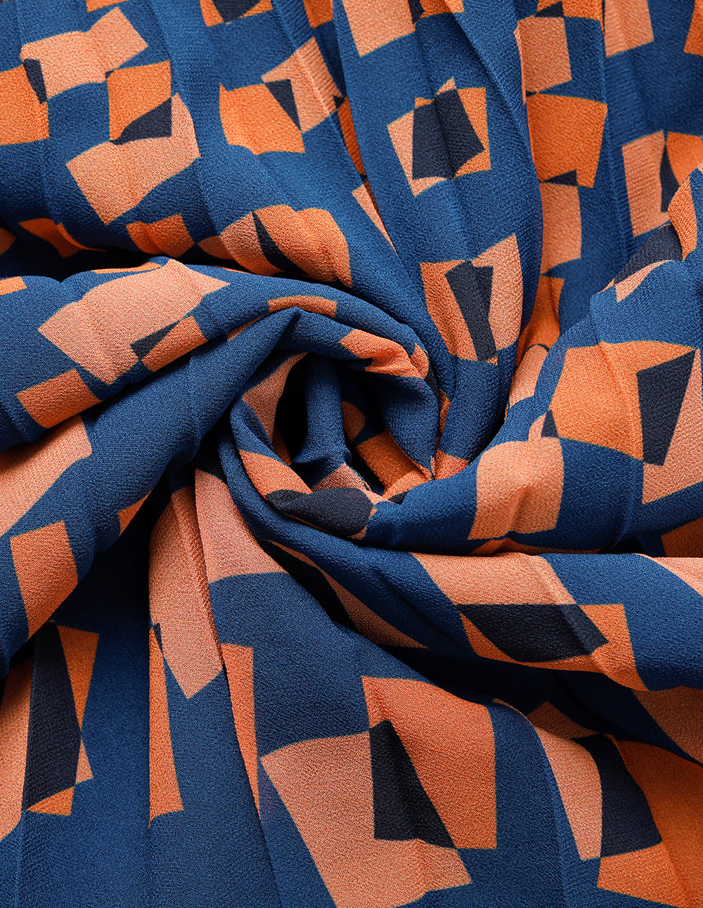 MARYLING Knitted Splicing Printed Floral Plated Midi Shirt Dress