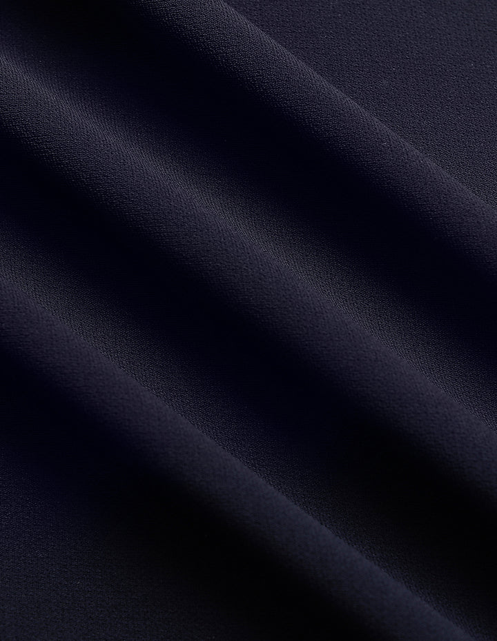 MARYLING Lapel 1/2 Sleeves Wrap Midi Fish Tail Dress