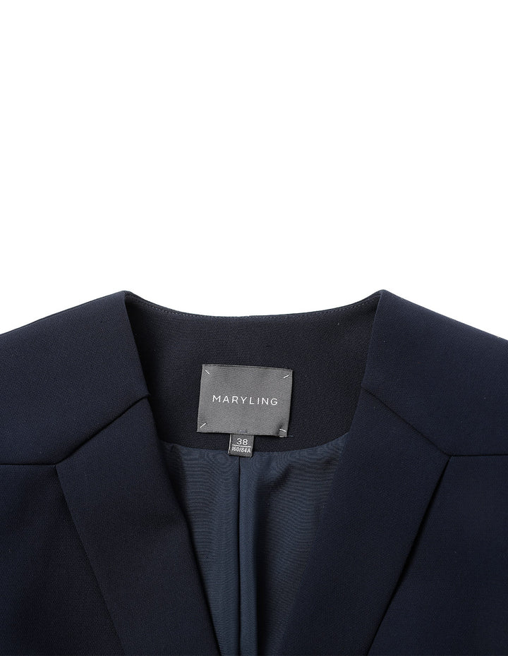 MARYLING Peaked Lapel Long-Sleeve Single-Breasted Blazer