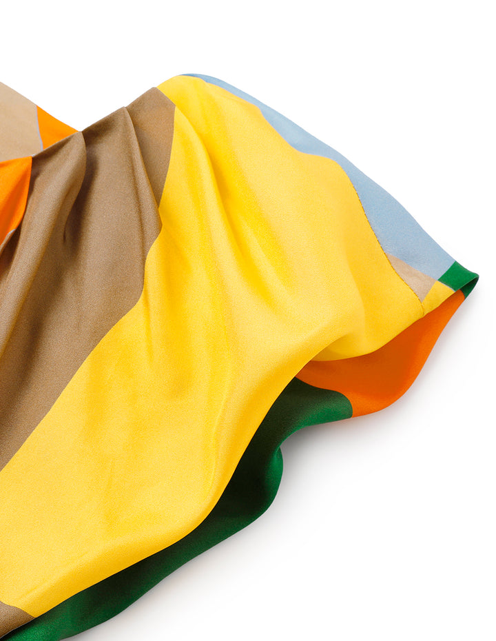 MARYLING Butterfly-Sleeveless Print Empire Waist Dress