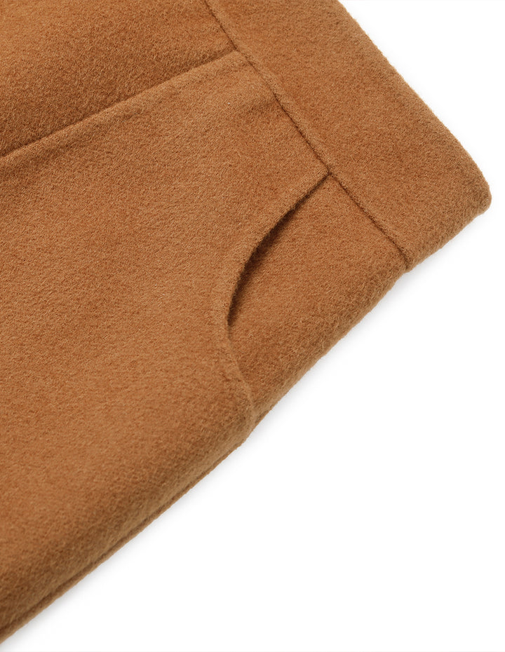 MARYLING Camel High-Waisted Straight Wool Skirt