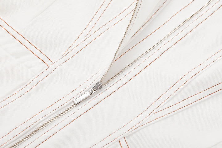 MARYLING Premium Cotton Coat with Statement Metal Zipper