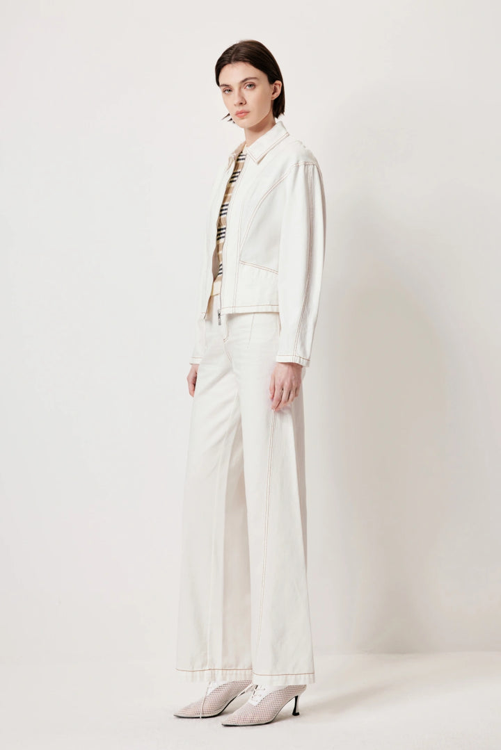 MARYLING Premium Cotton Coat with Statement Metal Zipper