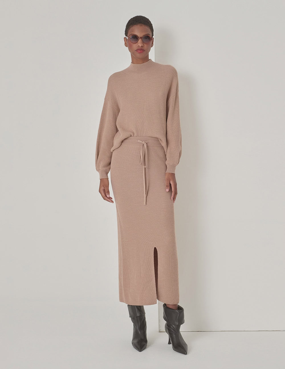 MARYLING Beige Knit Skirt