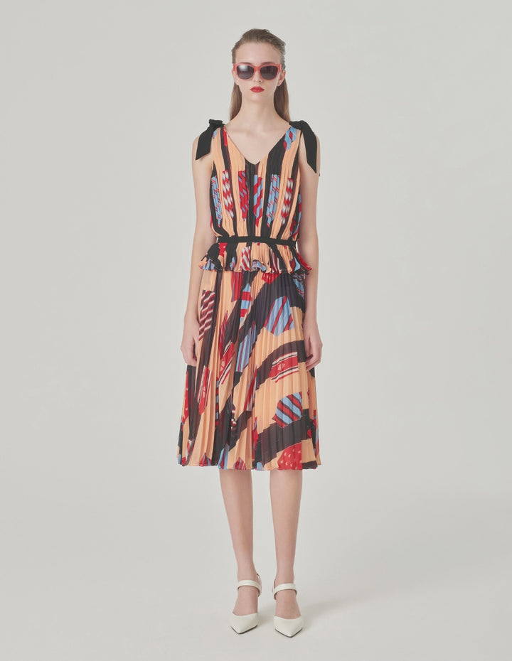 MARYLING Pleated Printed Skirt