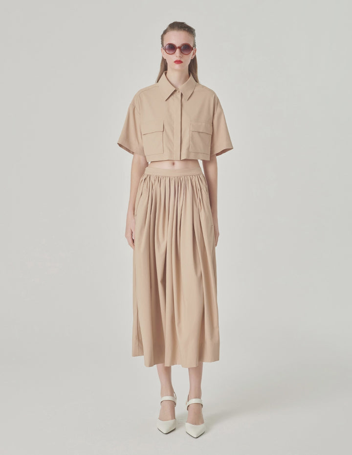 MARYLING Pleated Parapet Skirt