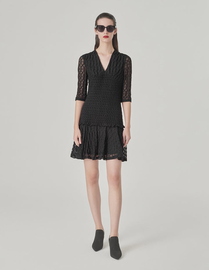 MARYLING Jacquard V-Neck Dress