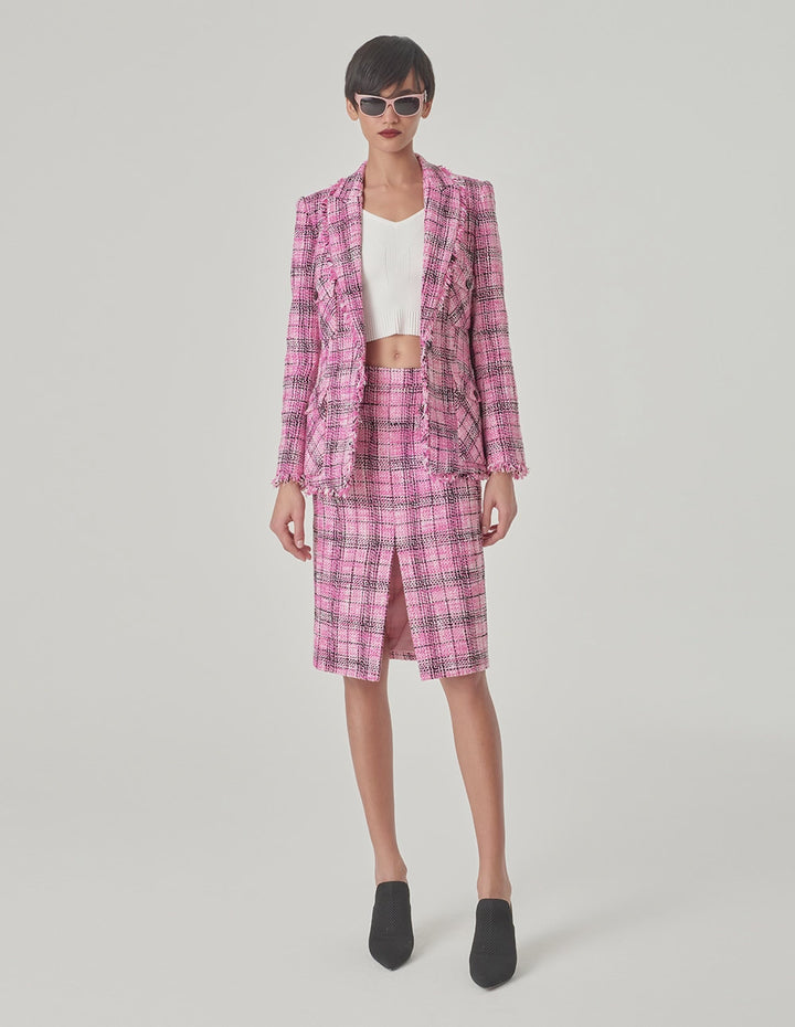 MARYLING Checked Tweed Blazer