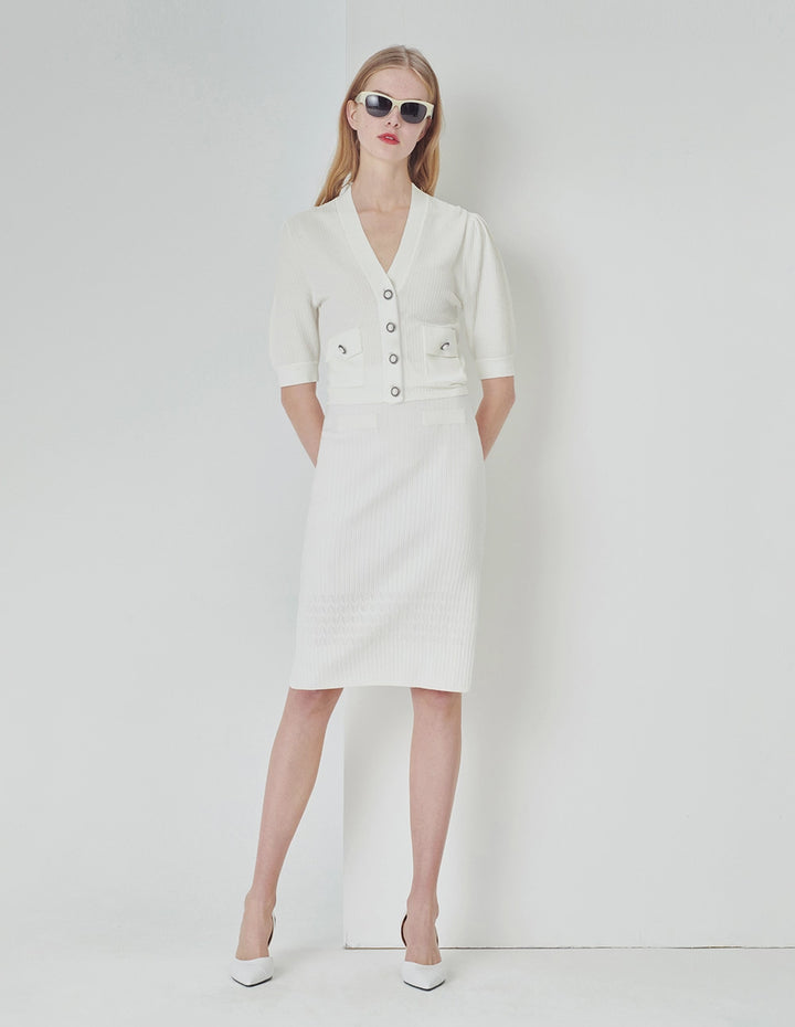 MARYLING Off-White Knit Skirt