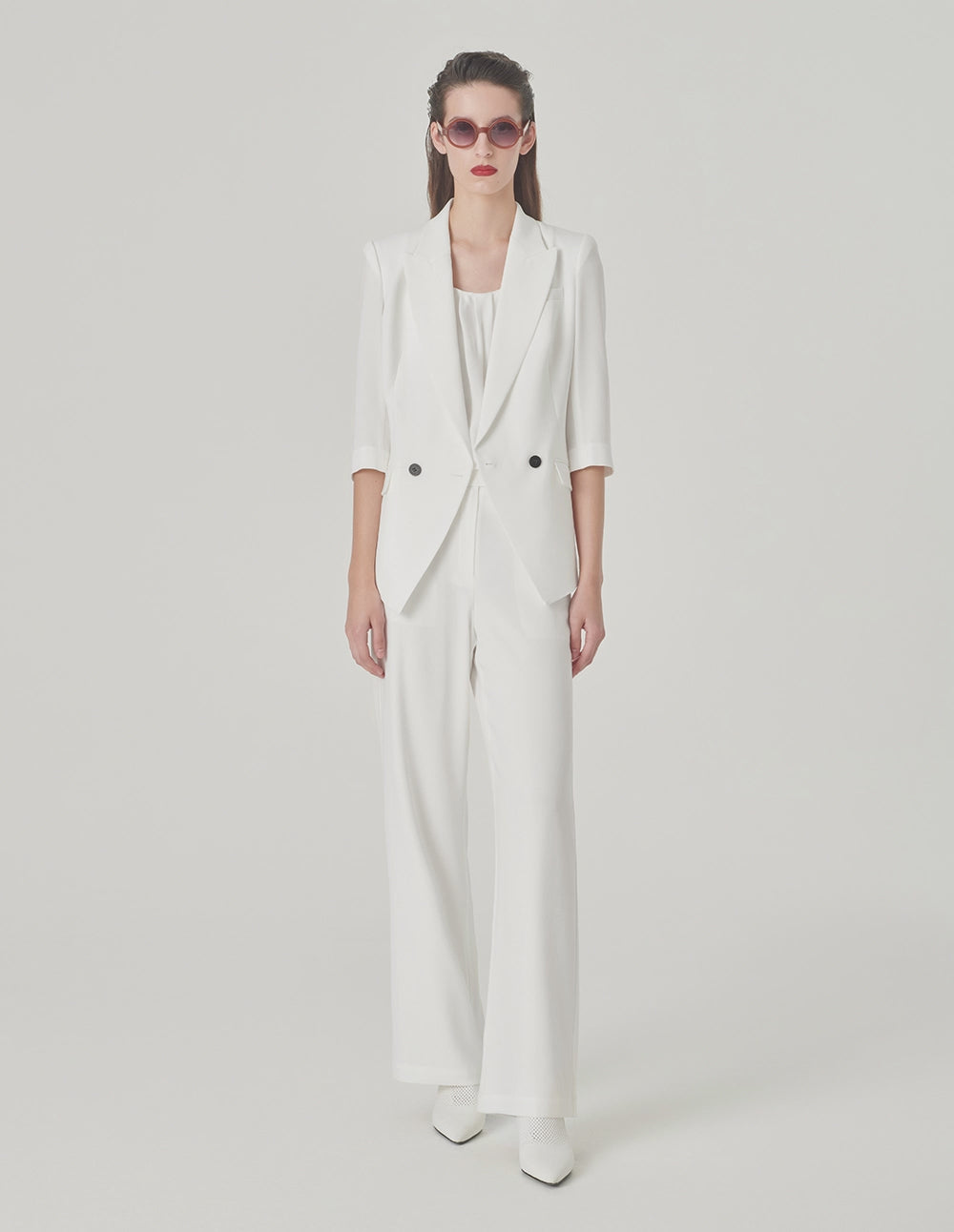 MARYLING White Classic Silhouette Blazer