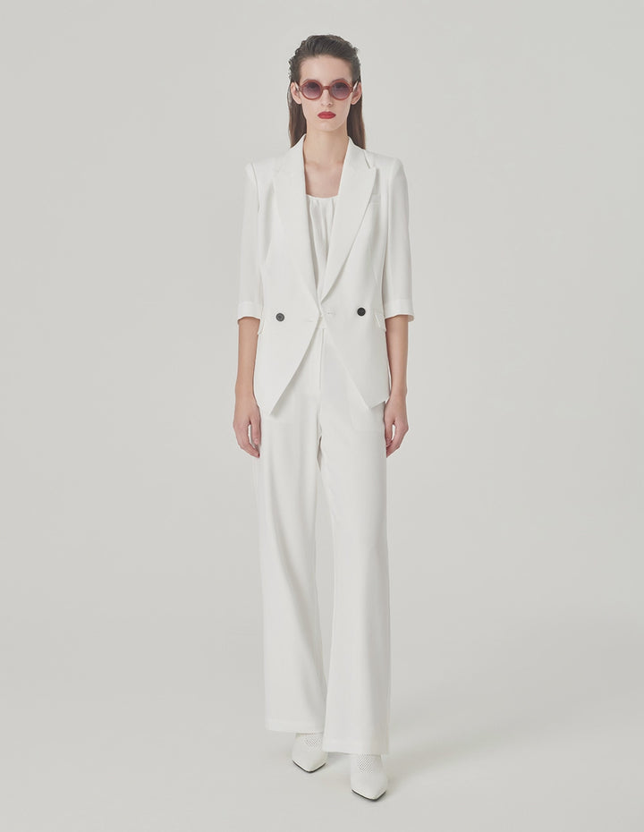 MARYLING White Classic Silhouette Blazer