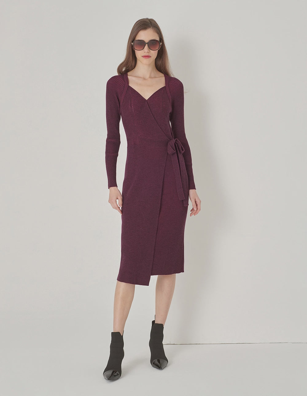 MARYLING Burgundy Knitted Dress