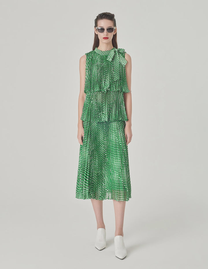 MARYLING Pleated Printed Skirt