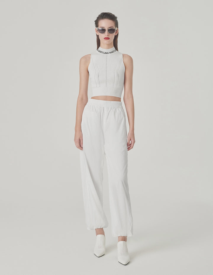 MARYLING White Turtleneck Knitted Vest