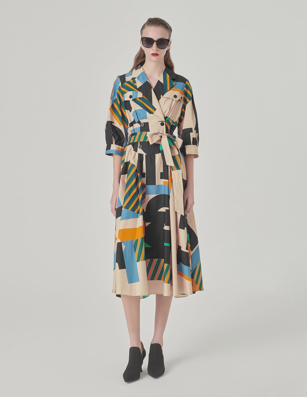 MARYLING Mid-Sleeve Printed Dress