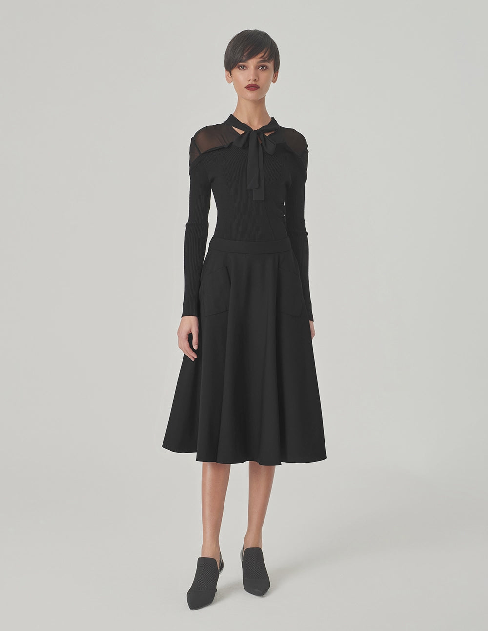 MARYLING Black A-Hem Skirt