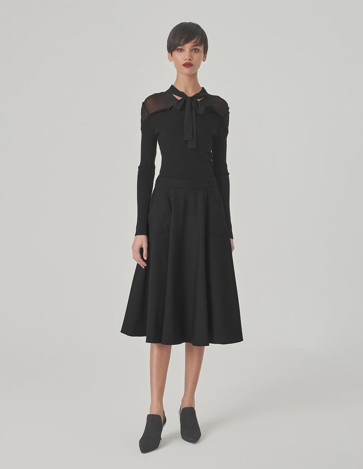 MARYLING Black A-Hem Skirt