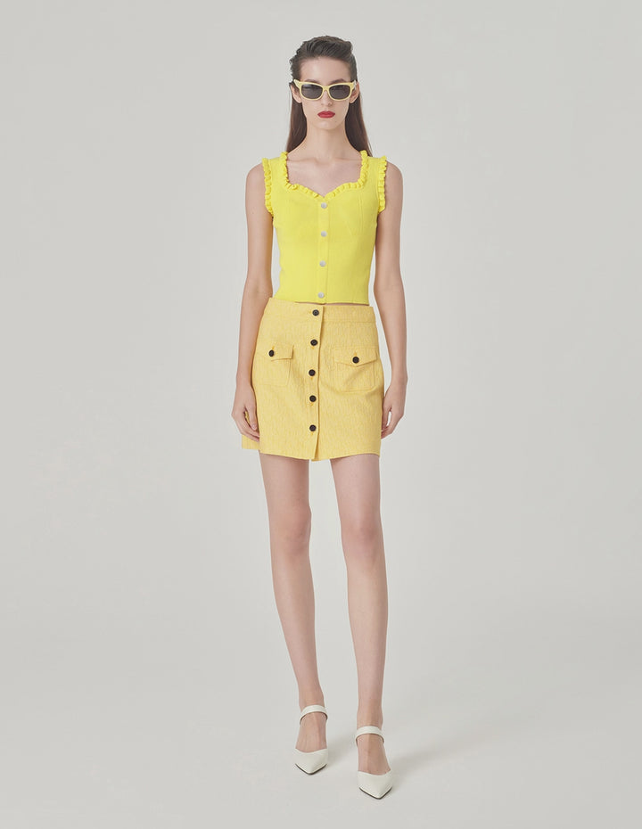 MARYLING Letter-Logo Jacquard Mini Skirt