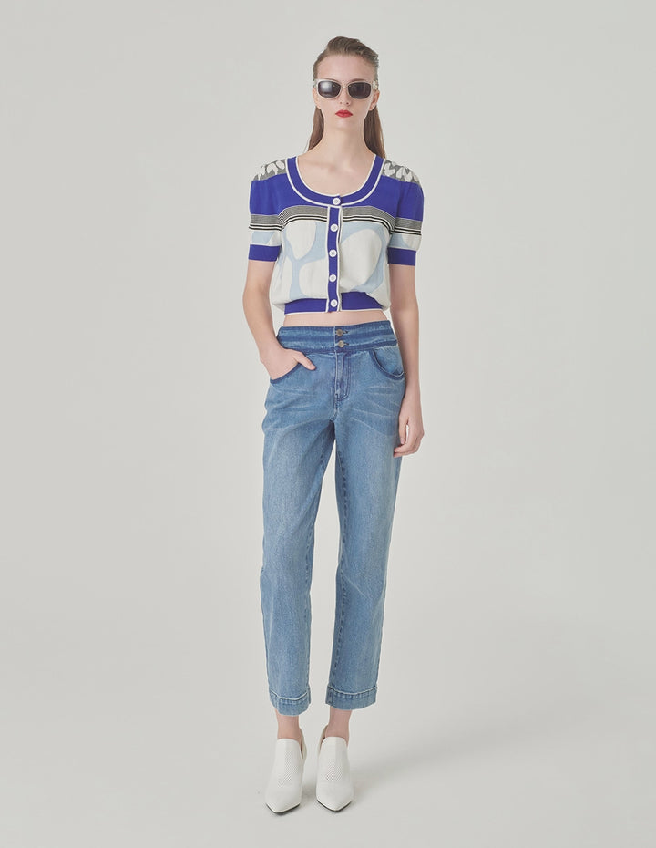 MARYLING Colourblock Knitted Cardigan