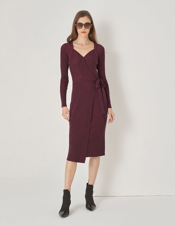 MARYLING Burgundy Knitted Dress
