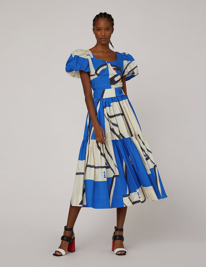 MARYLING V-neck puff sleeves top