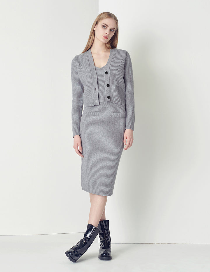 MARYLING Smoke Gray knitted skirt