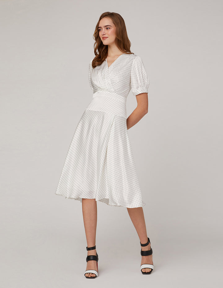 MARYLING V neck polka circle dress
