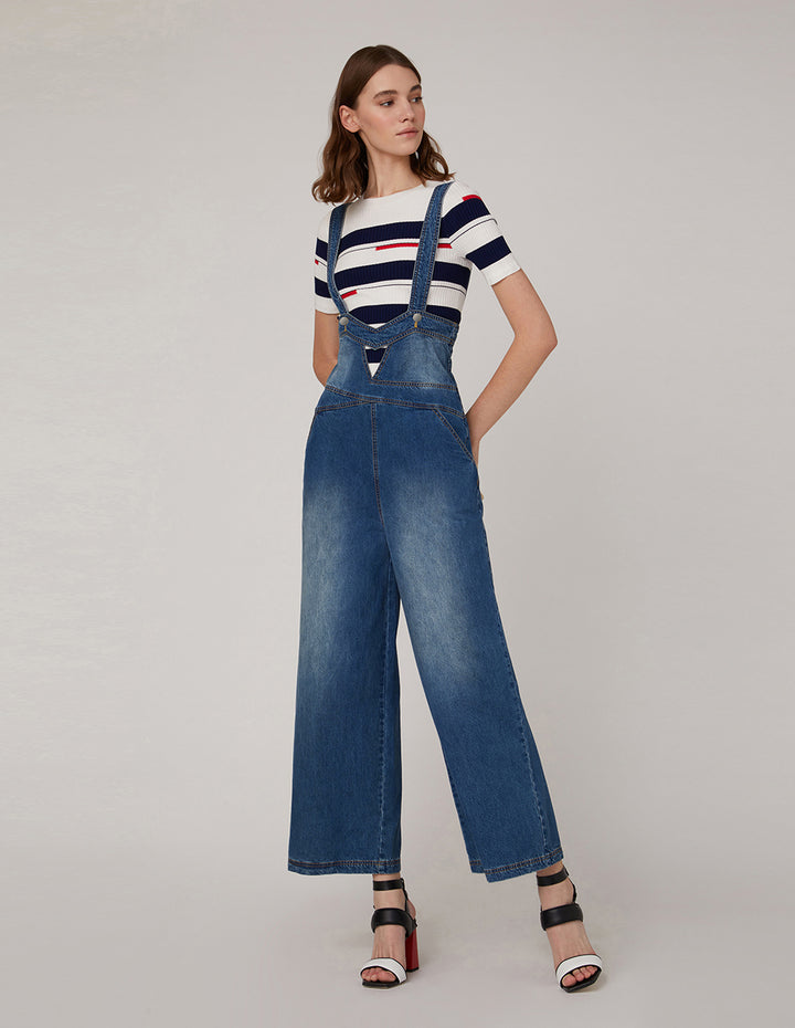MARYLING Slip on jeans in washed denim