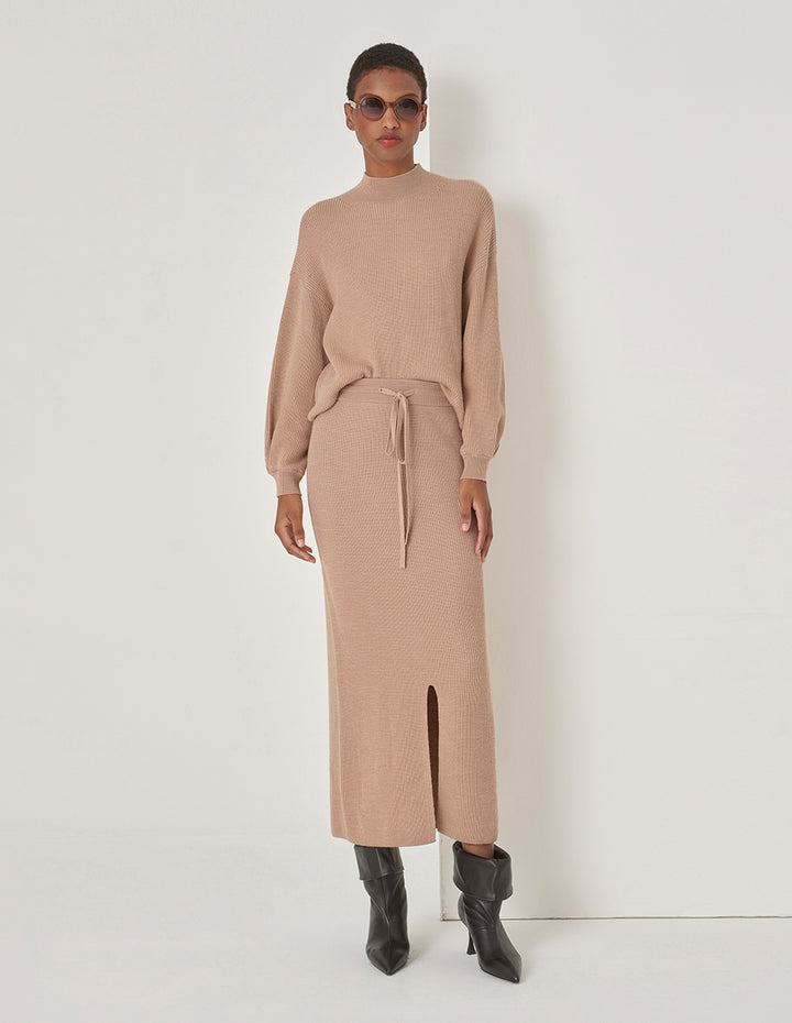 MARYLING Beige Knit Skirt