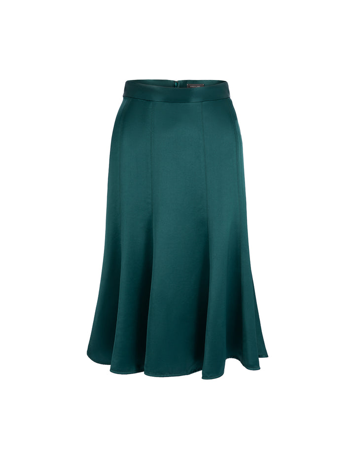 MARYLING Dark Green Tulip Petal Mid Length Skirt