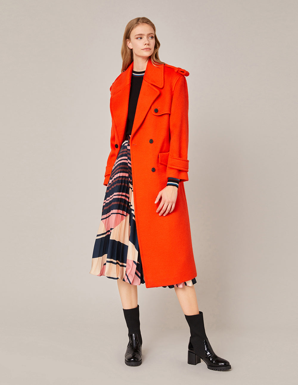MARYLING NOTCH LAPEL DOUBLE-BREASTED COAT