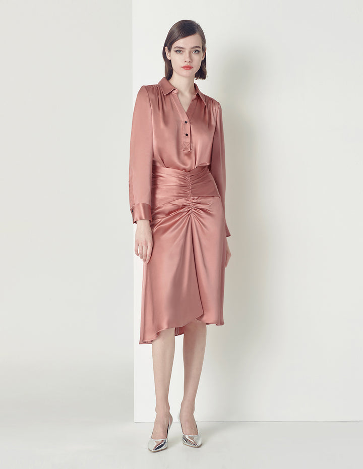 MARYLING GATHERED FRONT FISHTAIL SKIRT