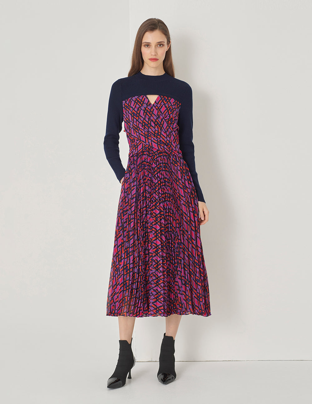 MARYLING Women's Hollow Pleated Skirt Dress