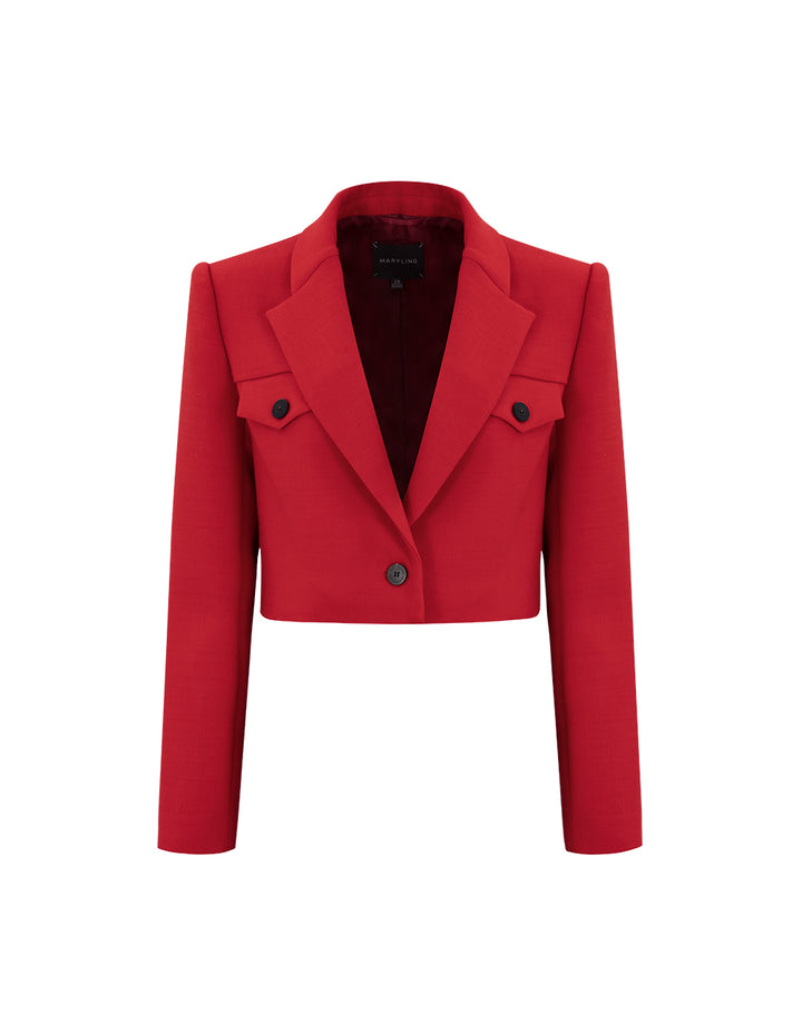 Maryling Red H Cropped Blazer