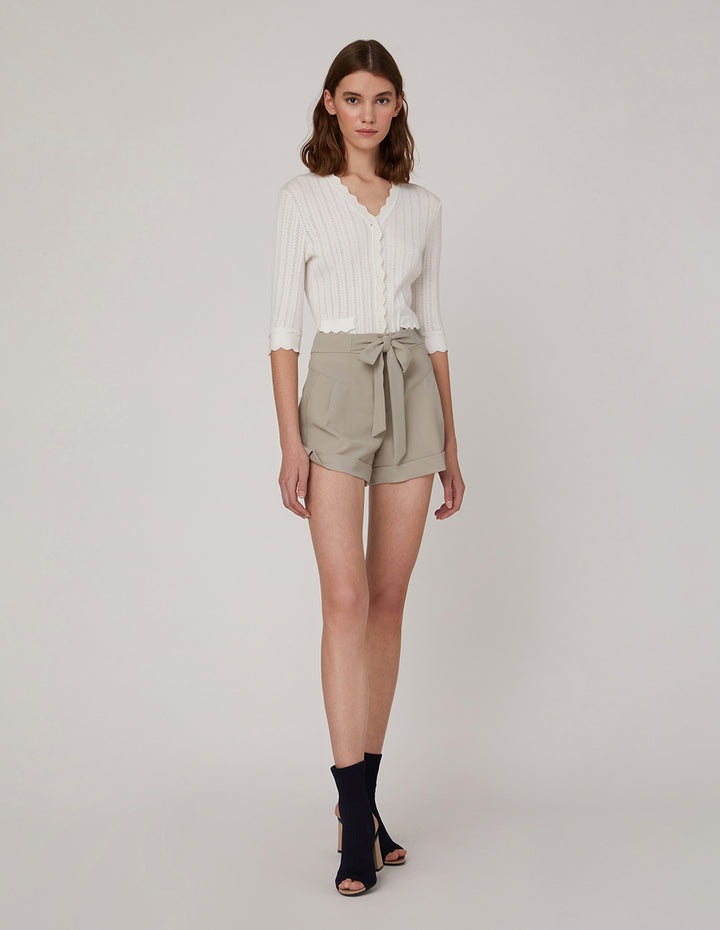 MARYLING White brown bow A suit shorts