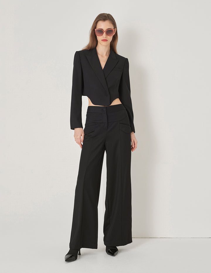 MARYLING Peak Lapel Corset Jacket